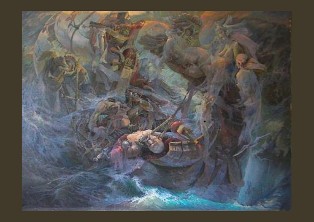 Одиссей на острове Сирен размер 190х220 цена 700000